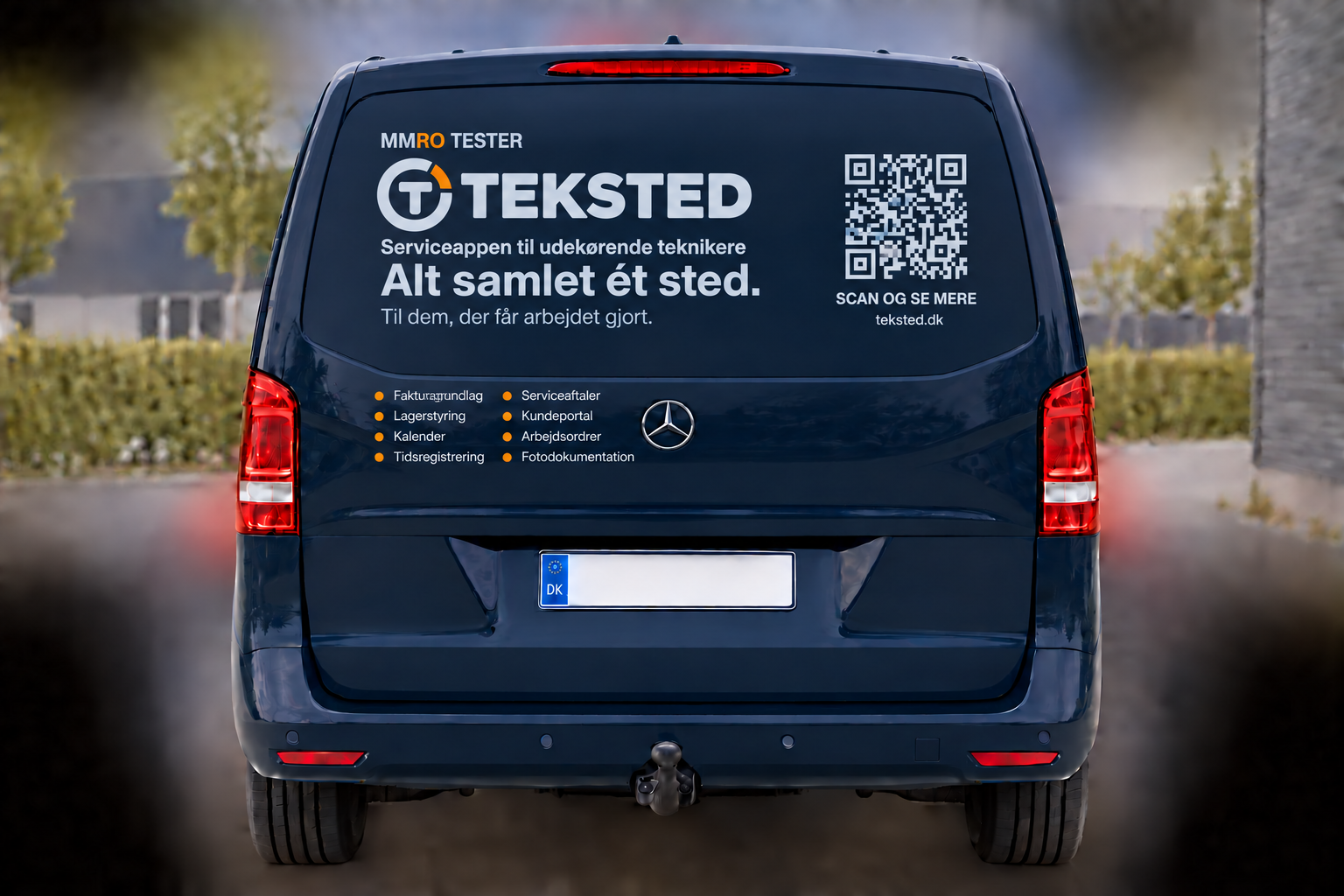 TEKSTED servicebil med den nye visuelle identitet